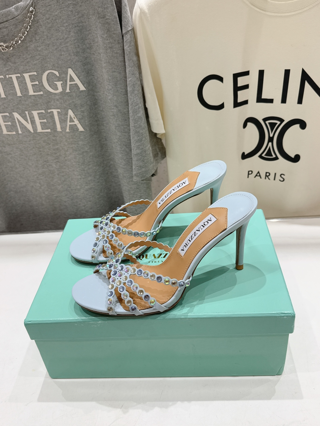 高版本出厂 拖鞋「ᴀqᴜᴀᴢᴢᴜʀᴀ」AQUAZZURA/菠萝F072 2026ss夏季新款水钻高跟拖鞋
