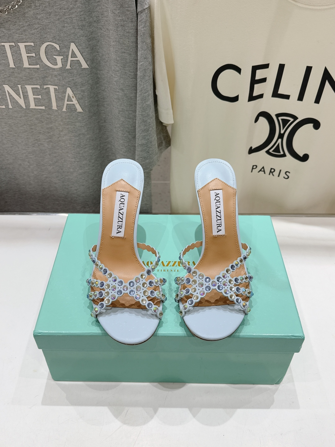 高版本出厂 拖鞋「ᴀqᴜᴀᴢᴢᴜʀᴀ」AQUAZZURA/菠萝F072 2026ss夏季新款水钻高跟拖鞋