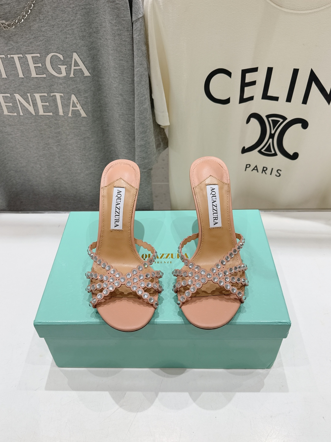 高版本出厂 拖鞋「ᴀqᴜᴀᴢᴢᴜʀᴀ」AQUAZZURA/菠萝F072 2026ss夏季新款水钻高跟拖鞋