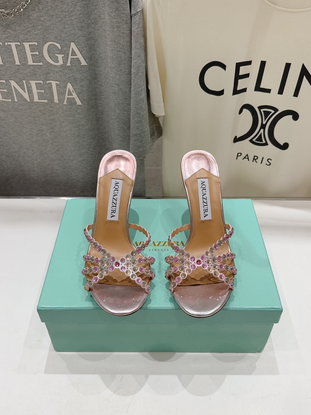 高版本出厂 拖鞋「ᴀqᴜᴀᴢᴢᴜʀᴀ」AQUAZZURA/菠萝F072 2026ss夏季新款水钻高跟拖鞋