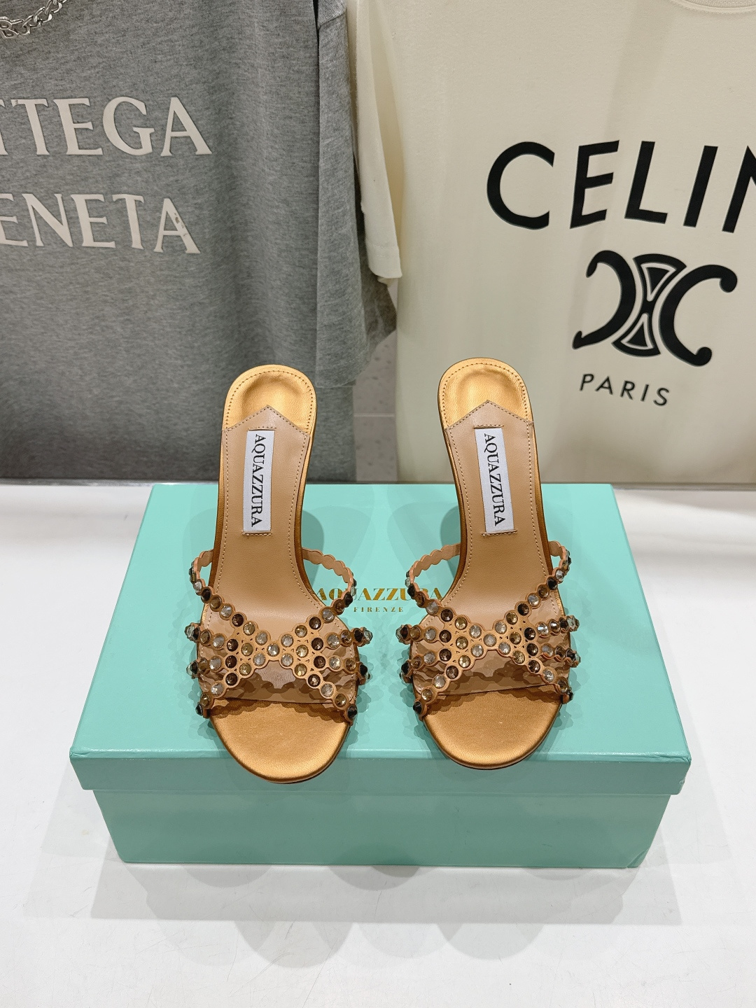 高版本出厂 拖鞋「ᴀqᴜᴀᴢᴢᴜʀᴀ」AQUAZZURA/菠萝F072 2026ss夏季新款水钻高跟拖鞋