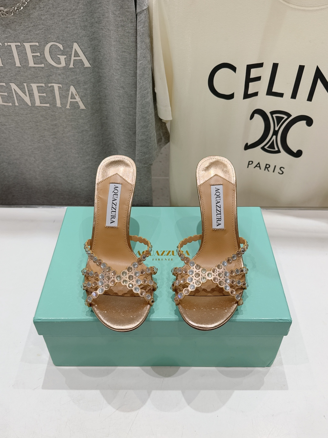 高版本出厂 拖鞋「ᴀqᴜᴀᴢᴢᴜʀᴀ」AQUAZZURA/菠萝F072 2026ss夏季新款水钻高跟拖鞋