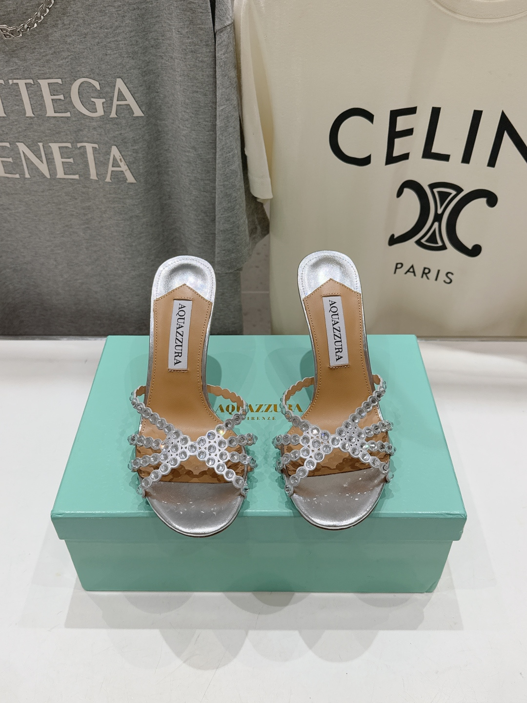 高版本出厂 拖鞋「ᴀqᴜᴀᴢᴢᴜʀᴀ」AQUAZZURA/菠萝F072 2026ss夏季新款水钻高跟拖鞋