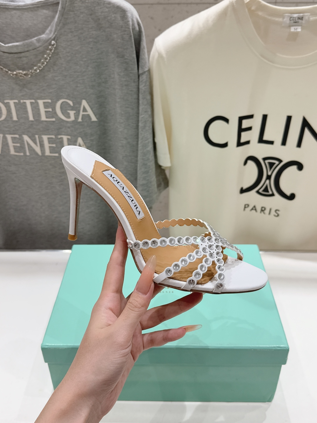 高版本出厂 拖鞋「ᴀqᴜᴀᴢᴢᴜʀᴀ」AQUAZZURA/菠萝F072 2026ss夏季新款水钻高跟拖鞋