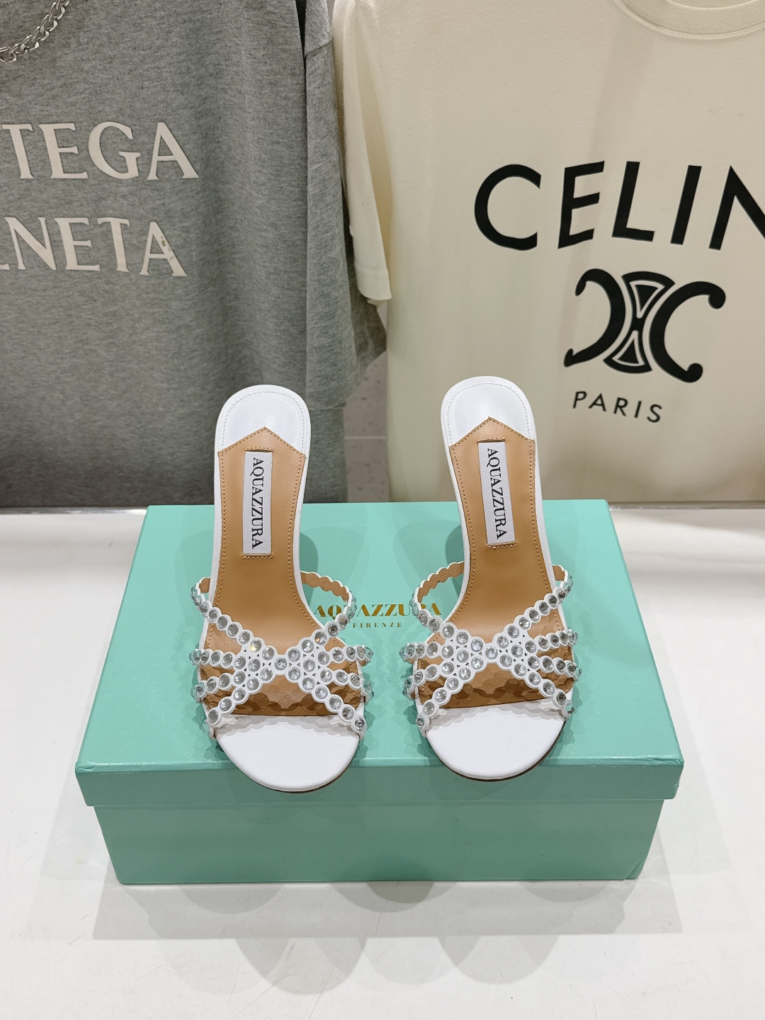 高版本出厂 拖鞋「ᴀqᴜᴀᴢᴢᴜʀᴀ」AQUAZZURA/菠萝F072 2026ss夏季新款水钻高跟拖鞋