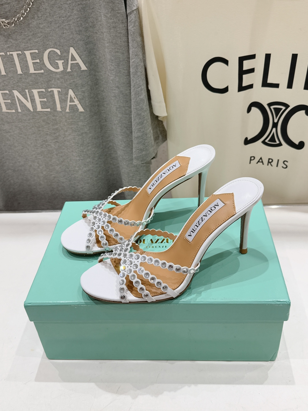 高版本出厂 拖鞋「ᴀqᴜᴀᴢᴢᴜʀᴀ」AQUAZZURA/菠萝F072 2026ss夏季新款水钻高跟拖鞋