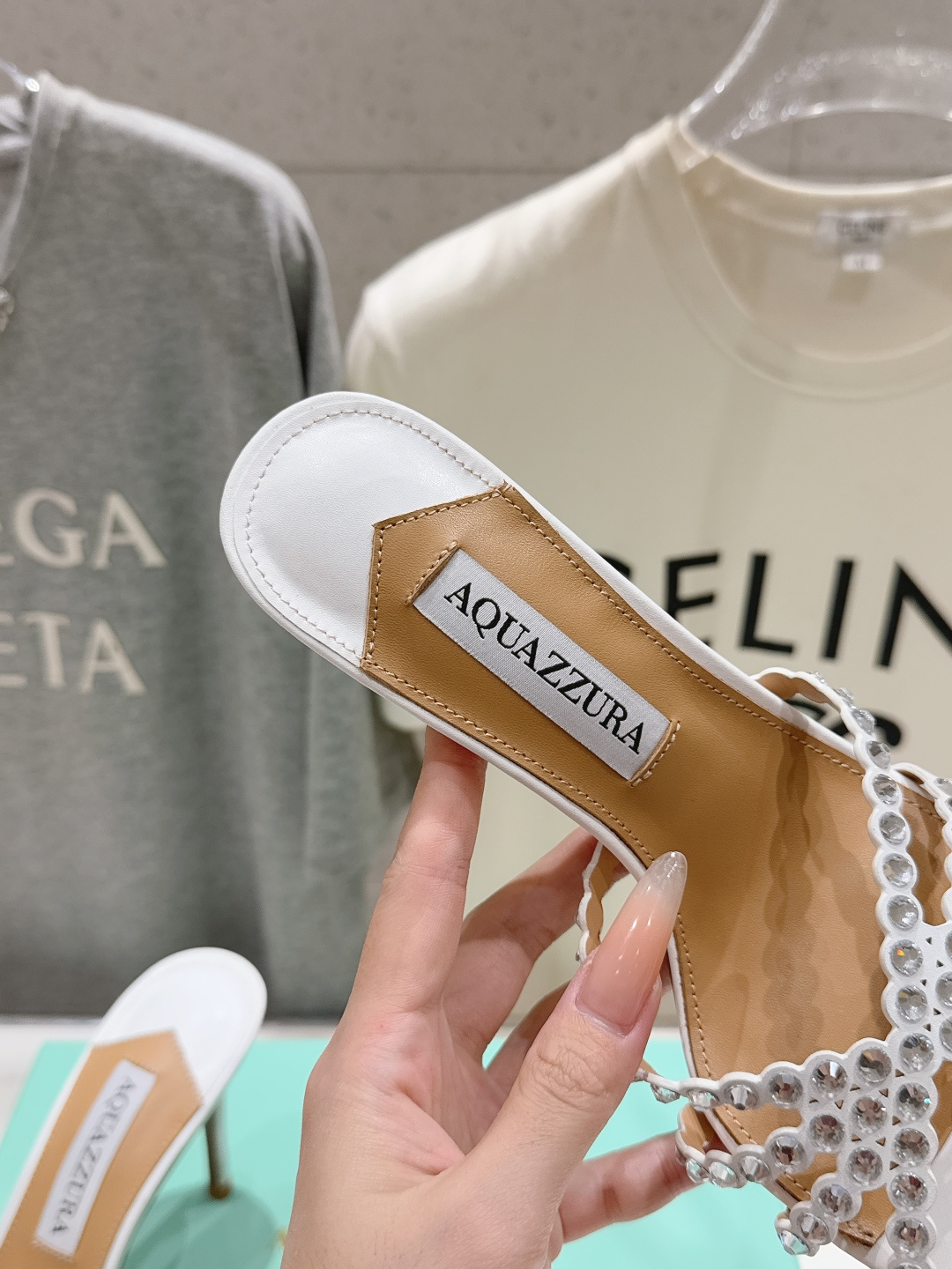 高版本出厂 拖鞋「ᴀqᴜᴀᴢᴢᴜʀᴀ」AQUAZZURA/菠萝F072 2026ss夏季新款水钻高跟拖鞋