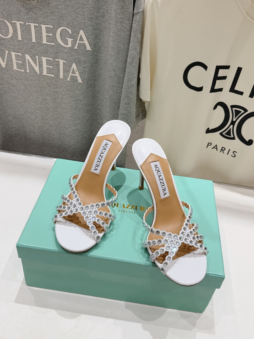高版本出厂 拖鞋「ᴀqᴜᴀᴢᴢᴜʀᴀ」AQUAZZURA/菠萝F072 2026ss夏季新款水钻高跟拖鞋