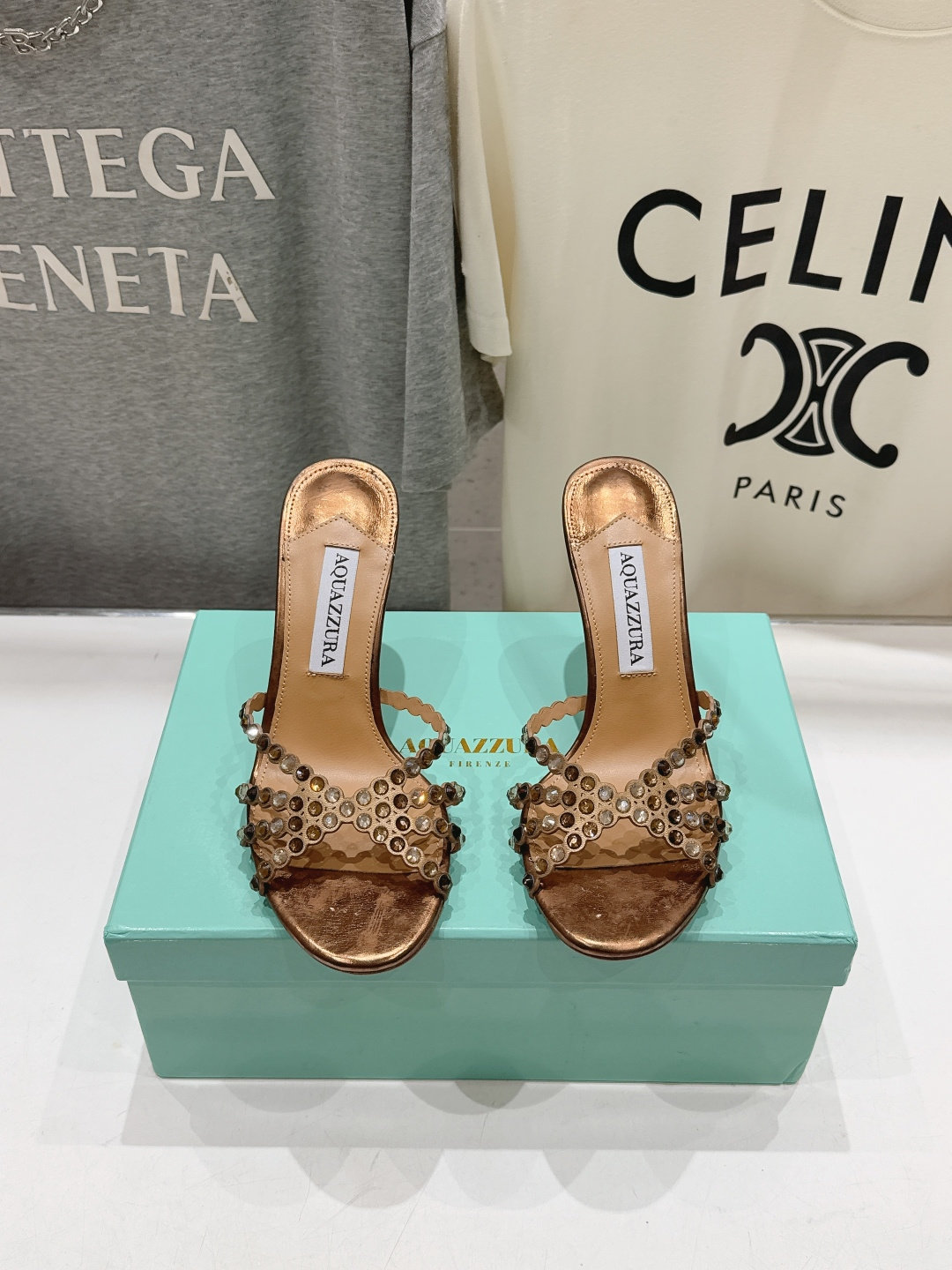 高版本出厂 拖鞋「ᴀqᴜᴀᴢᴢᴜʀᴀ」AQUAZZURA/菠萝F072 2026ss夏季新款水钻高跟拖鞋