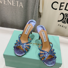 高版本出厂 拖鞋「ᴀqᴜᴀᴢᴢᴜʀᴀ」AQUAZZURA/菠萝F072 2026ss夏季新款水钻高跟拖鞋 高版本出厂 拖鞋「ᴀqᴜᴀᴢᴢᴜʀᴀ」AQUAZZURA/菠萝F072 2026ss夏季新款水钻高跟拖鞋