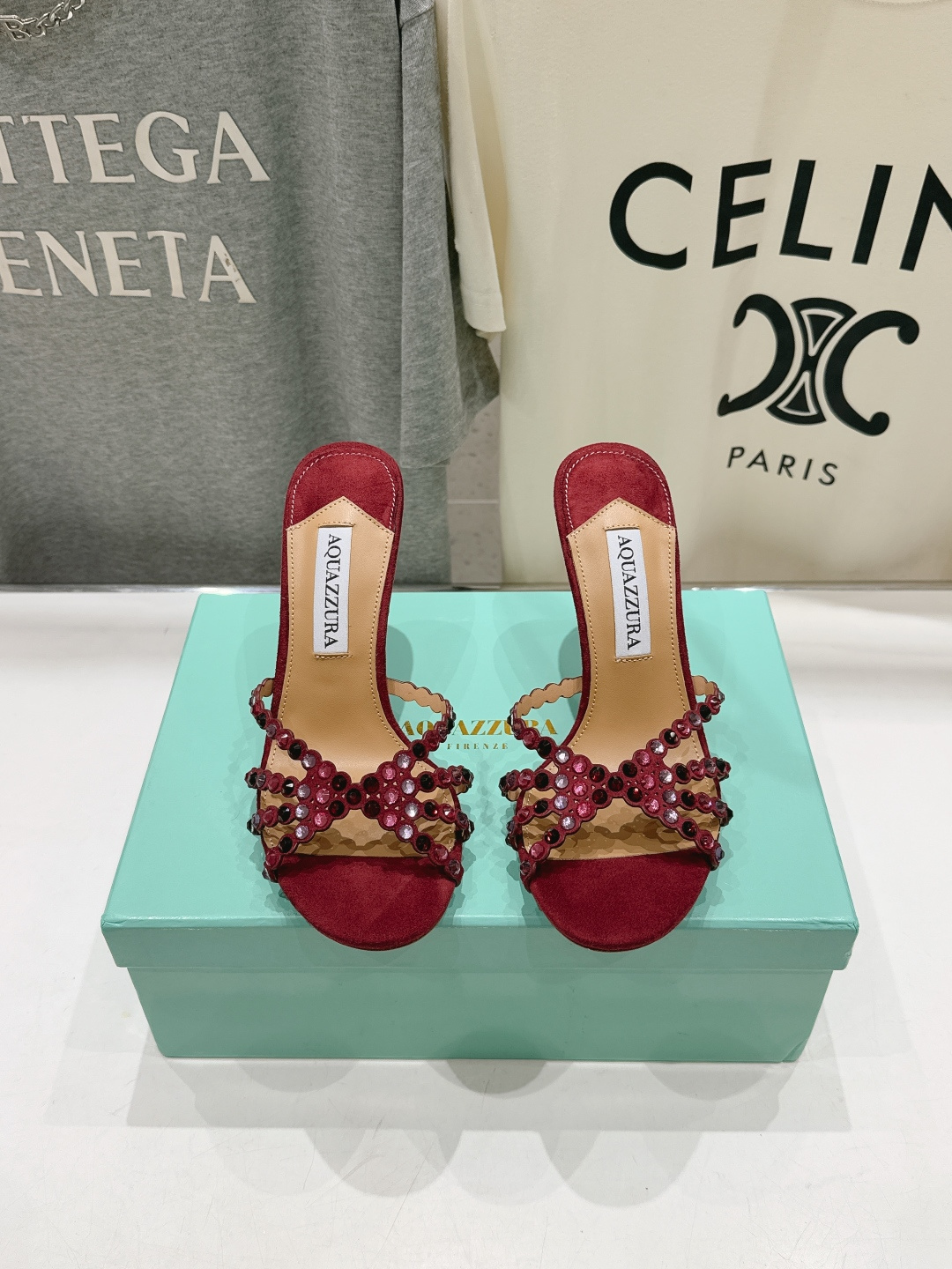高版本出厂 拖鞋「ᴀqᴜᴀᴢᴢᴜʀᴀ」AQUAZZURA/菠萝F072 2026ss夏季新款水钻高跟拖鞋