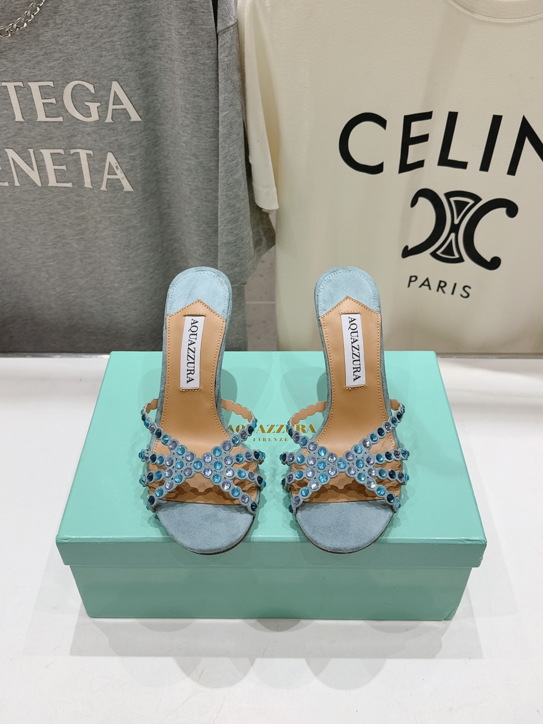 高版本出厂 拖鞋「ᴀqᴜᴀᴢᴢᴜʀᴀ」AQUAZZURA/菠萝F072 2026ss夏季新款水钻高跟拖鞋