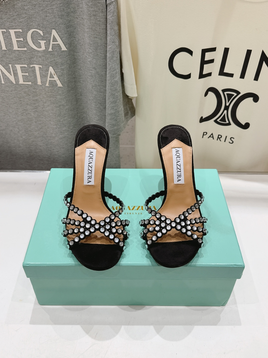 高版本出厂 拖鞋「ᴀqᴜᴀᴢᴢᴜʀᴀ」AQUAZZURA/菠萝F072 2026ss夏季新款水钻高跟拖鞋