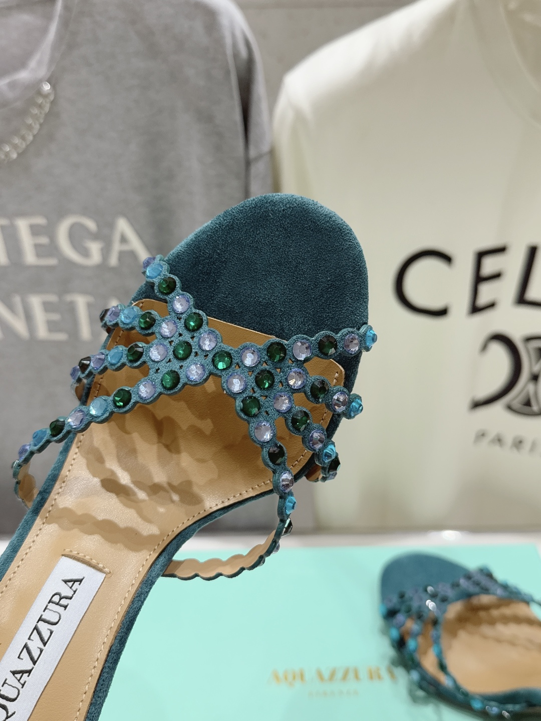 高版本出厂 拖鞋「ᴀqᴜᴀᴢᴢᴜʀᴀ」AQUAZZURA/菠萝F072 2026ss夏季新款水钻高跟拖鞋