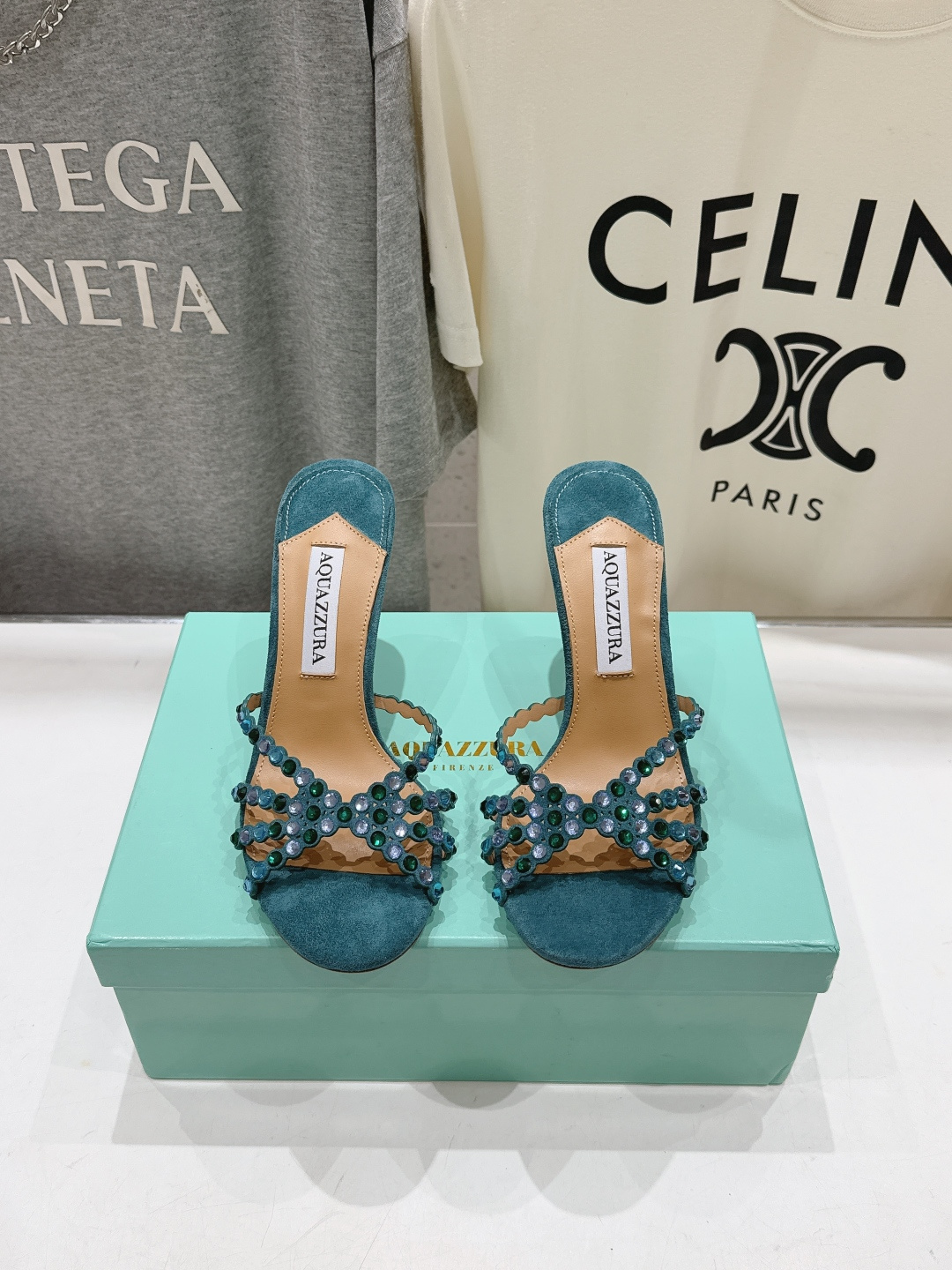 高版本出厂 拖鞋「ᴀqᴜᴀᴢᴢᴜʀᴀ」AQUAZZURA/菠萝F072 2026ss夏季新款水钻高跟拖鞋