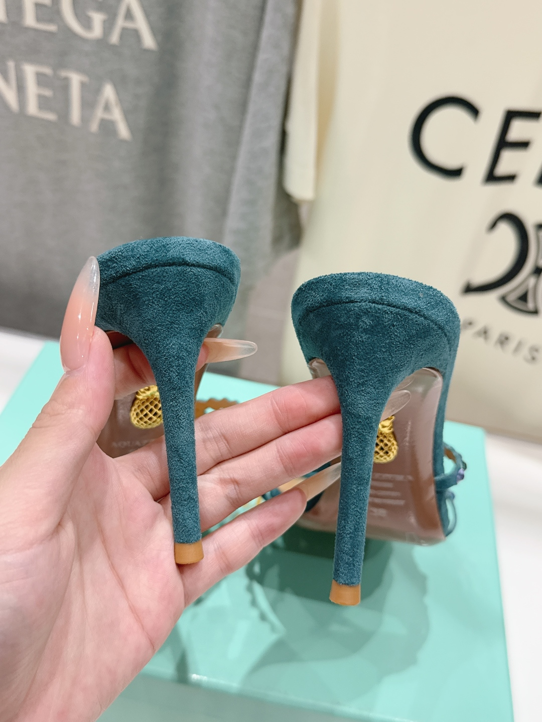 高版本出厂 拖鞋「ᴀqᴜᴀᴢᴢᴜʀᴀ」AQUAZZURA/菠萝F072 2026ss夏季新款水钻高跟拖鞋