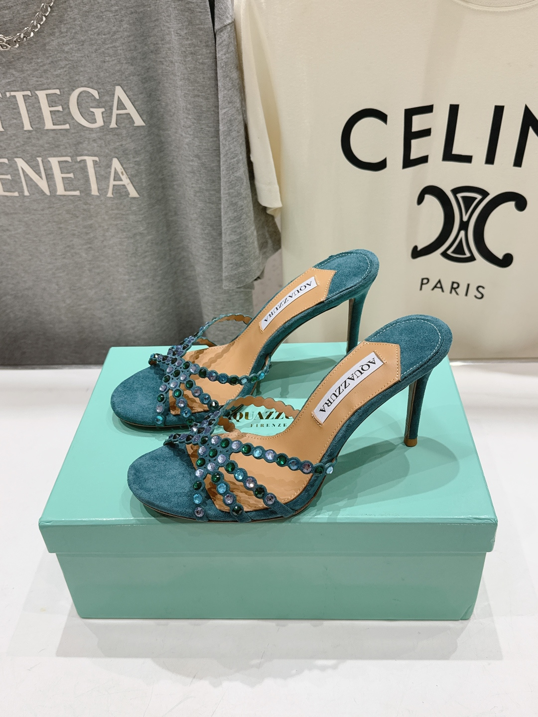 高版本出厂 拖鞋「ᴀqᴜᴀᴢᴢᴜʀᴀ」AQUAZZURA/菠萝F072 2026ss夏季新款水钻高跟拖鞋