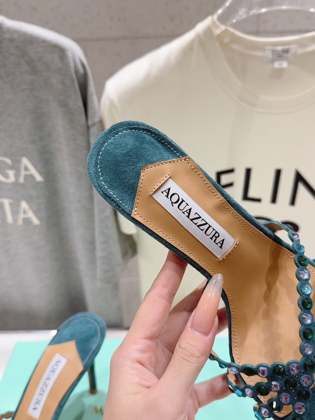 高版本出厂 拖鞋「ᴀqᴜᴀᴢᴢᴜʀᴀ」AQUAZZURA/菠萝F072 2026ss夏季新款水钻高跟拖鞋