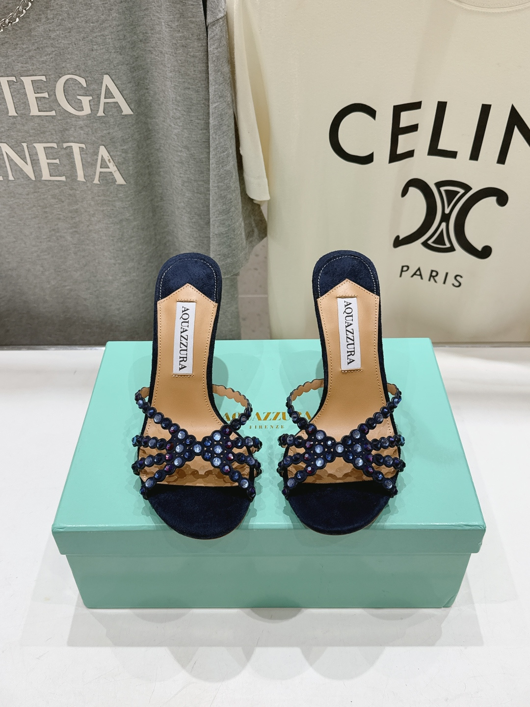 高版本出厂 拖鞋「ᴀqᴜᴀᴢᴢᴜʀᴀ」AQUAZZURA/菠萝F072 2026ss夏季新款水钻高跟拖鞋