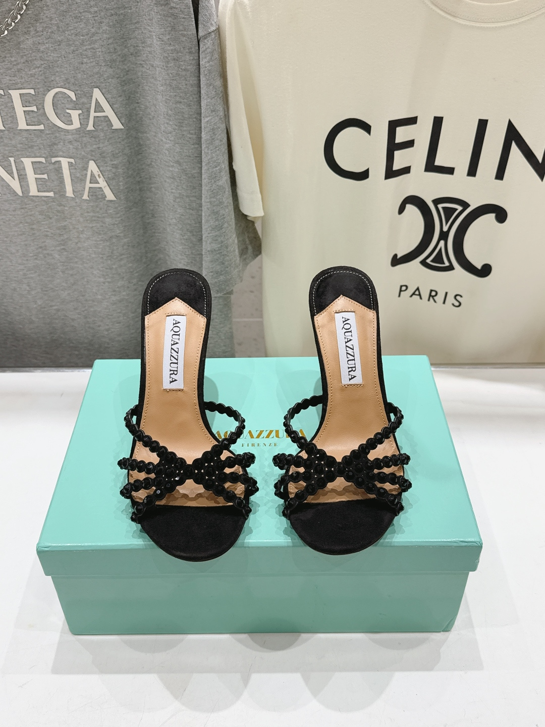 高版本出厂 拖鞋「ᴀqᴜᴀᴢᴢᴜʀᴀ」AQUAZZURA/菠萝F072 2026ss夏季新款水钻高跟拖鞋