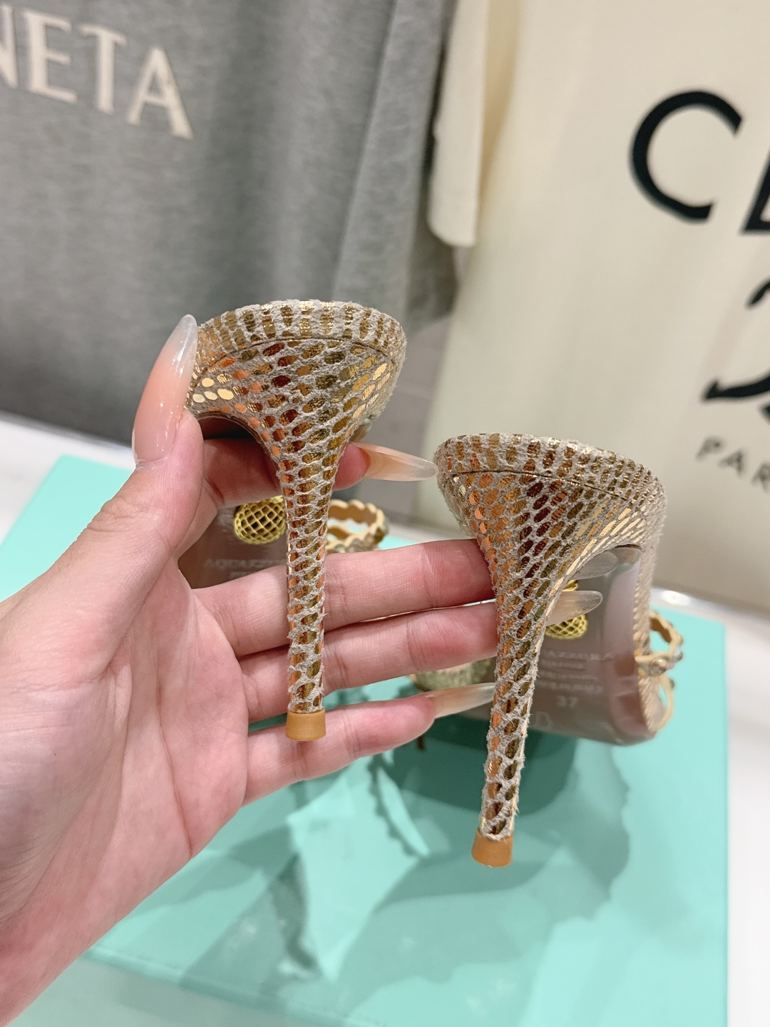 高版本出厂 拖鞋「ᴀqᴜᴀᴢᴢᴜʀᴀ」AQUAZZURA/菠萝F072 2026ss夏季新款水钻高跟拖鞋
