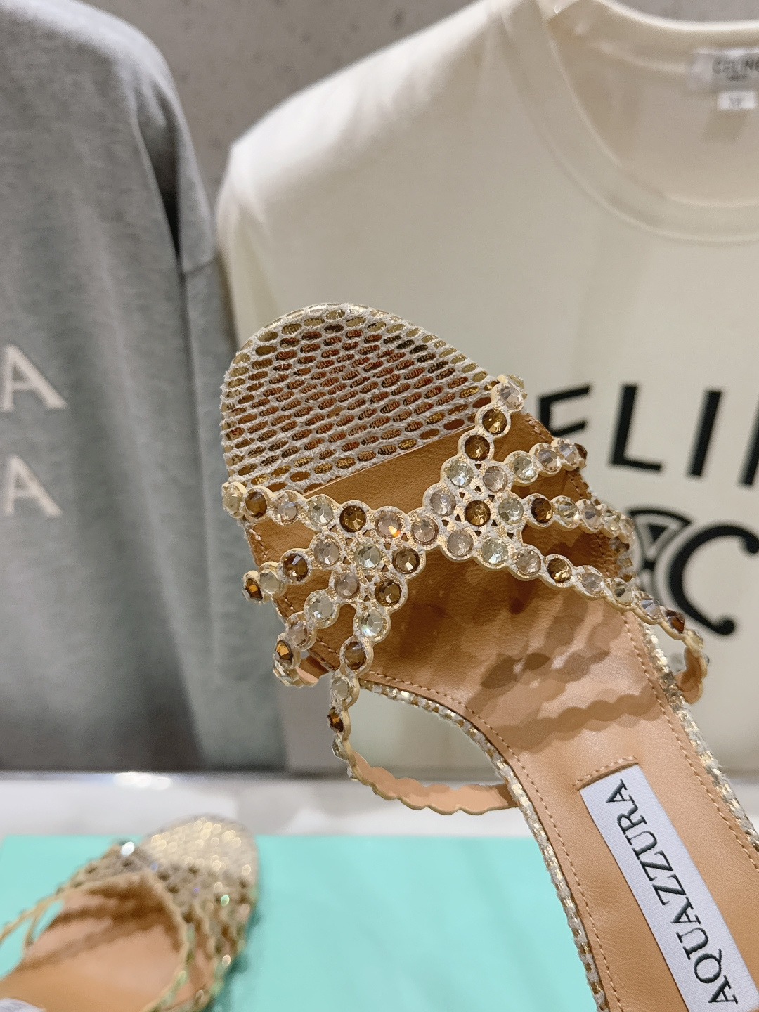高版本出厂 拖鞋「ᴀqᴜᴀᴢᴢᴜʀᴀ」AQUAZZURA/菠萝F072 2026ss夏季新款水钻高跟拖鞋