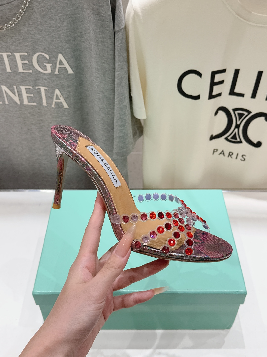 高版本出厂 拖鞋「ᴀqᴜᴀᴢᴢᴜʀᴀ」AQUAZZURA/菠萝F072 2026ss夏季新款水钻高跟拖鞋