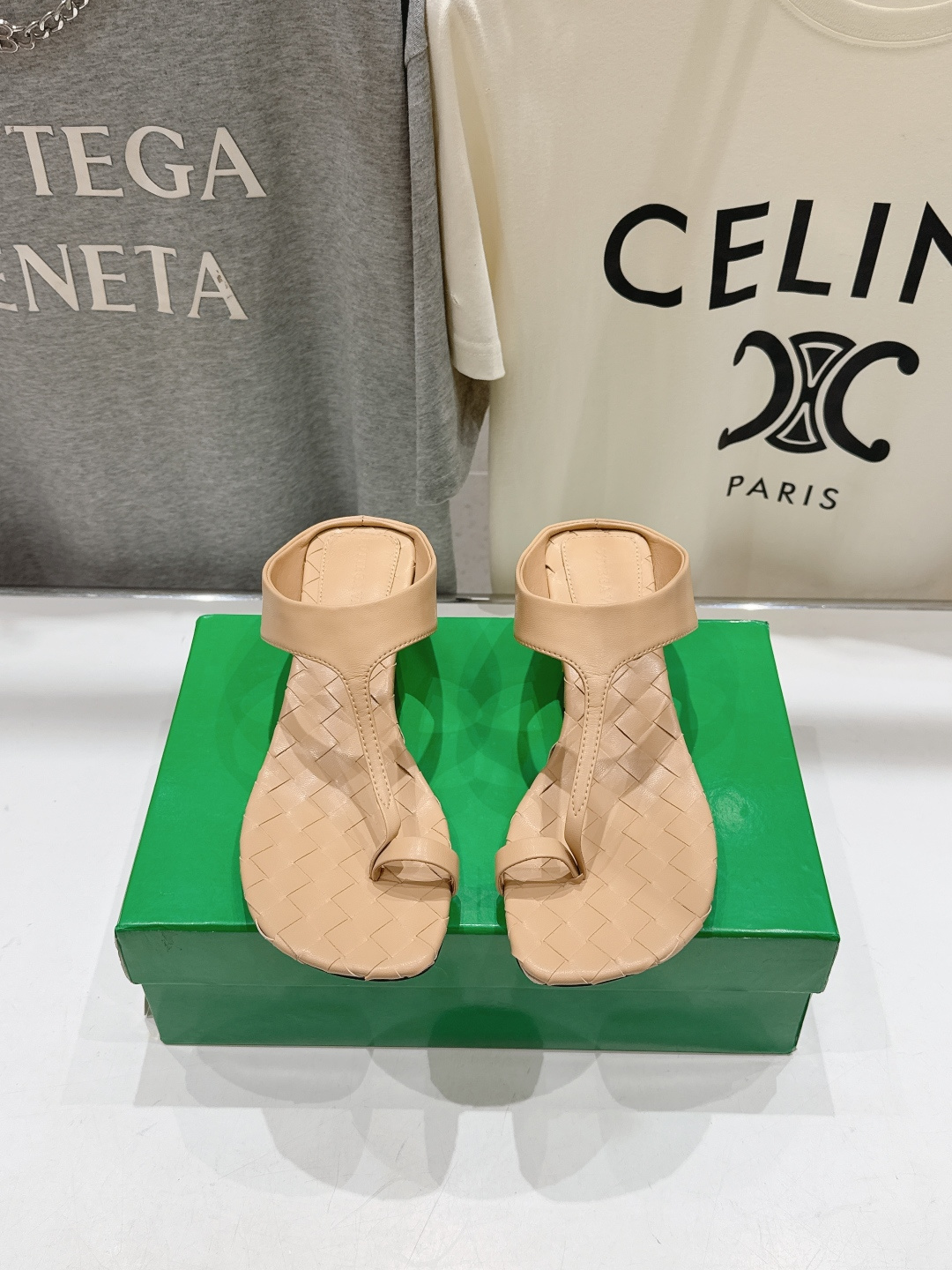 高版本出厂  Bottega Veneta/BV F065 2026ss夏季新款Parco Mule女士编织高跟夹脚拖鞋