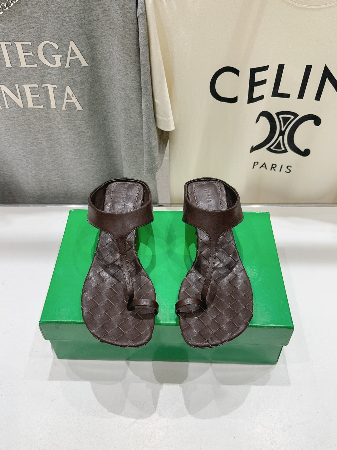高版本出厂  Bottega Veneta/BV F065 2026ss夏季新款Parco Mule女士编织高跟夹脚拖鞋