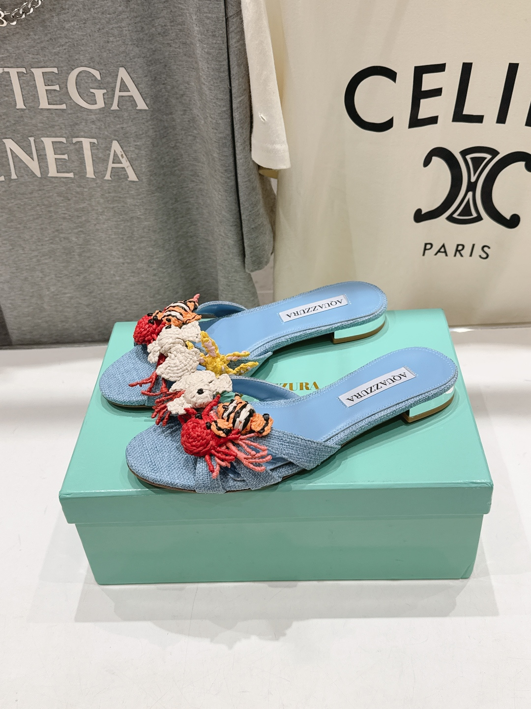 高版本出厂  「ᴀqᴜᴀᴢᴢᴜʀᴀ」AQUAZZURA/菠萝F072 2026ss夏季新款编织平底拖鞋 ________