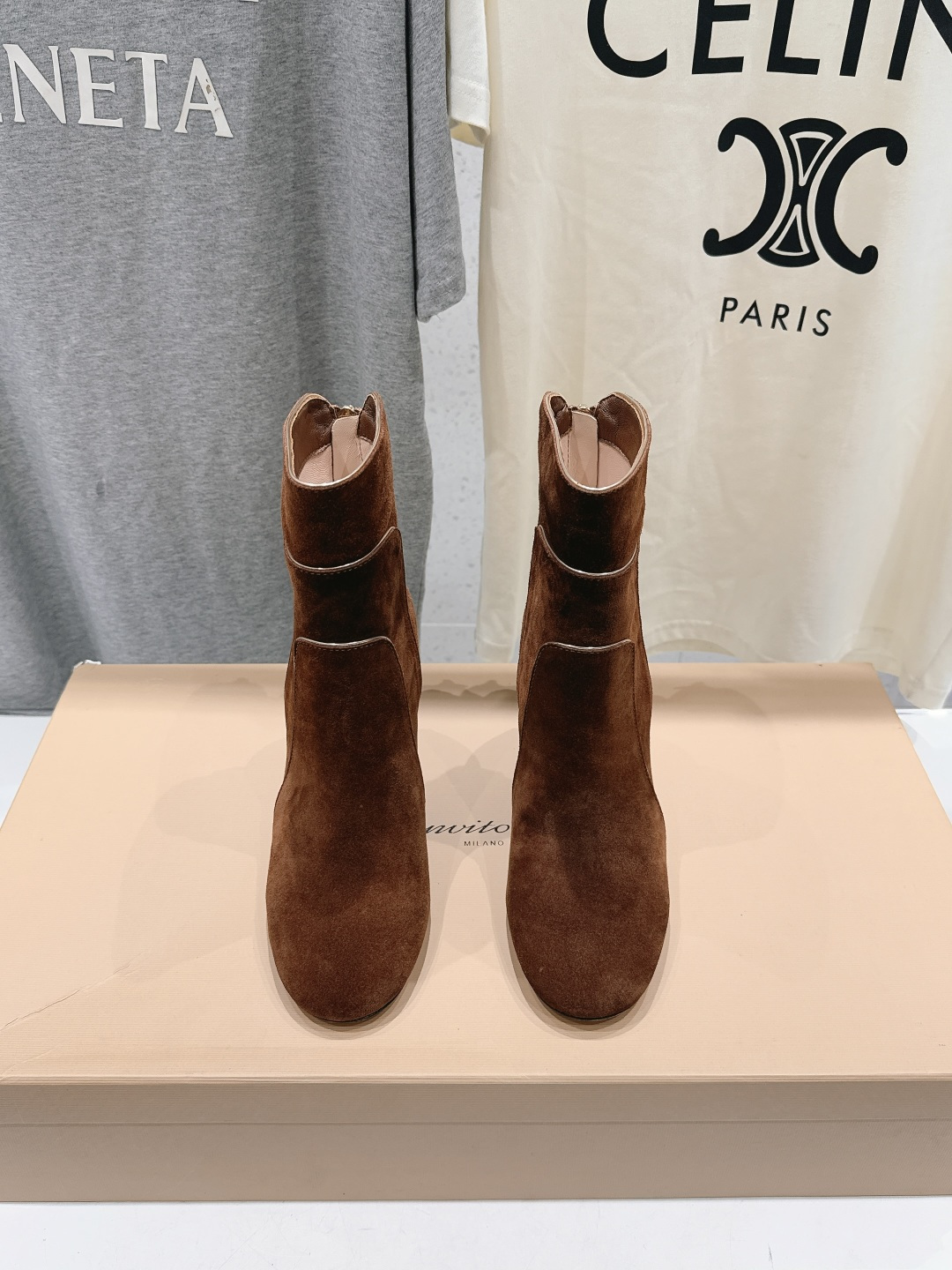 高版本出厂   Gianvito Rossi/吉安维托·罗西 F025 2026ss秋冬新款性感高跟短靴堆堆靴 Gian