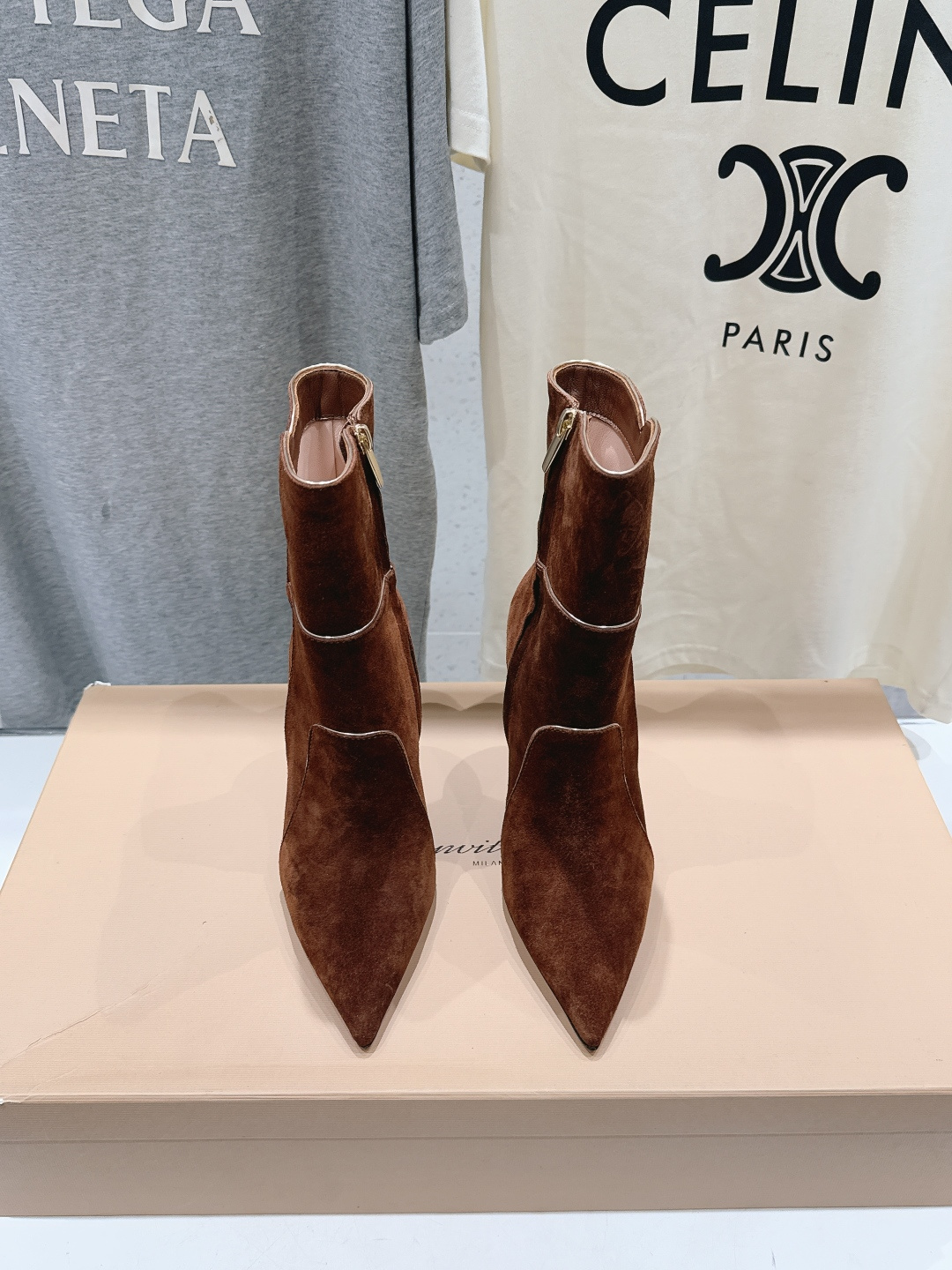 高版本出厂   Gianvito Rossi/吉安维托·罗西 F025 2026ss秋冬新款性感尖头高跟短靴 Gianv