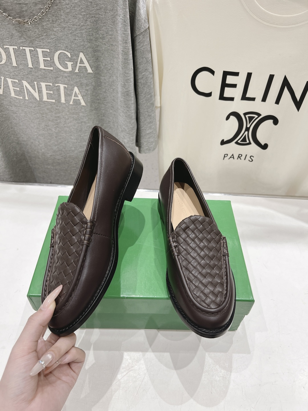 高版本出厂     Bottega Veneta/BV F065 2026ss新款真皮手工编织  Astaire乐福鞋 