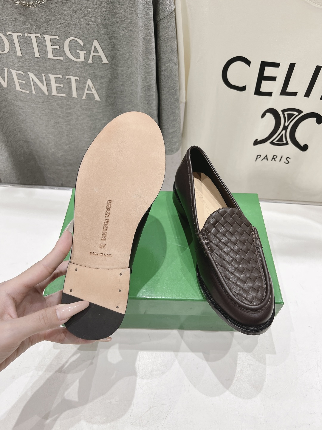 高版本出厂     Bottega Veneta/BV F065 2026ss新款真皮手工编织  Astaire乐福鞋 