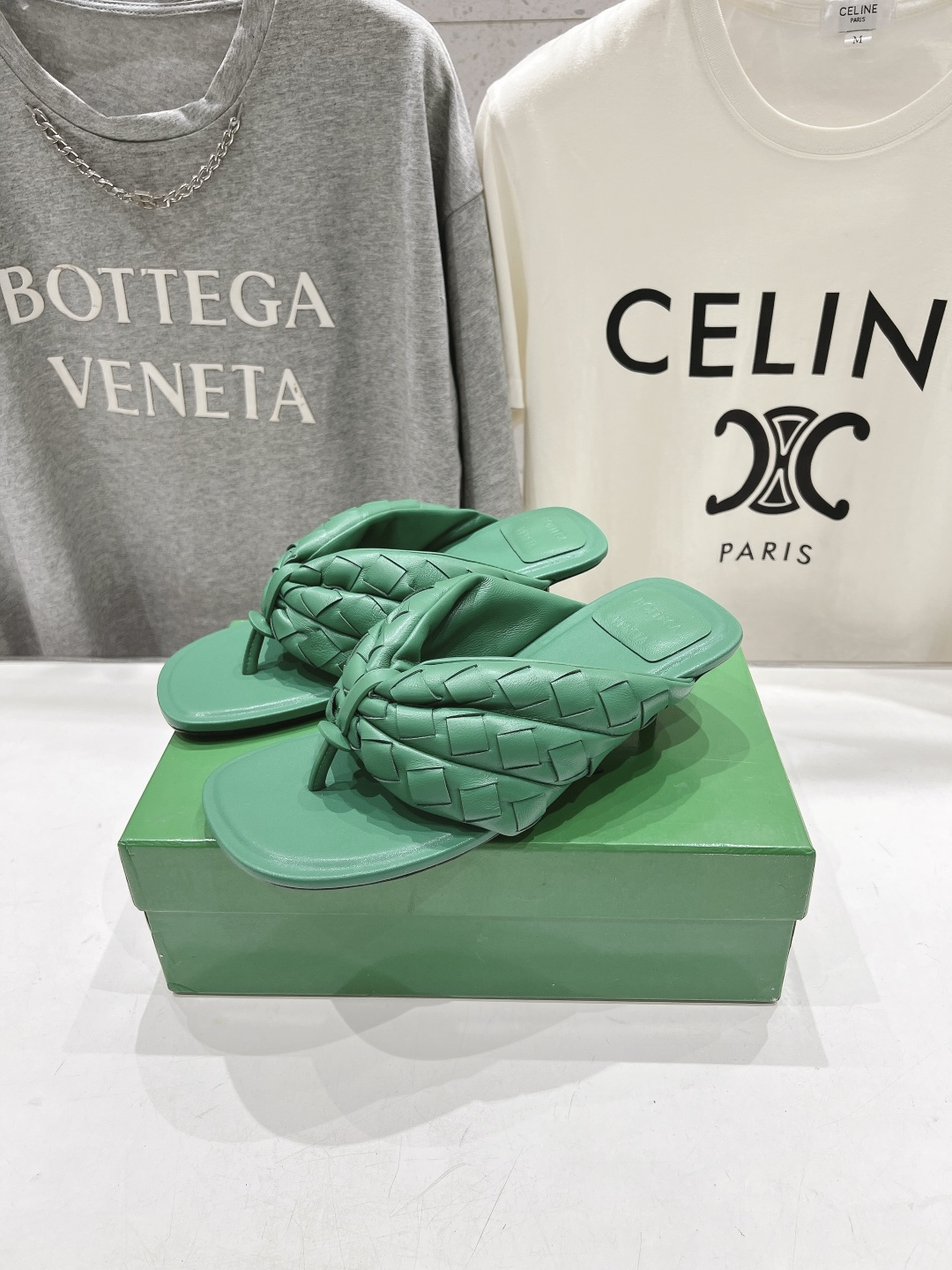 高版本出厂  Bottega Veneta/BV F065 2026ss夏季新款Parco Mule女士编织高跟夹脚拖鞋