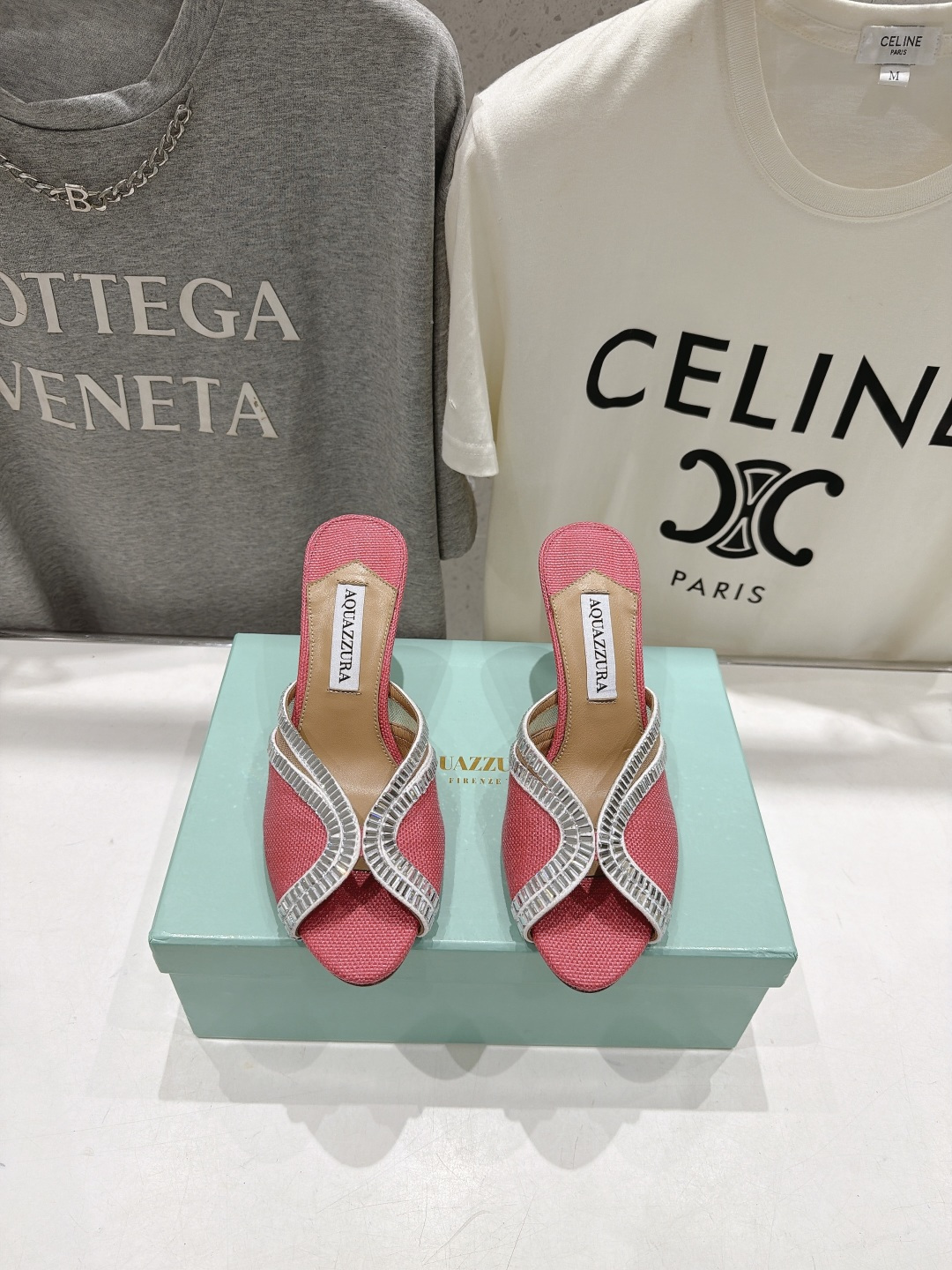 高版本出厂  「ᴀqᴜᴀᴢᴢᴜʀᴀ」AQUAZZURA/菠萝F072 2026ss夏季新款编织高跟拖鞋 ________