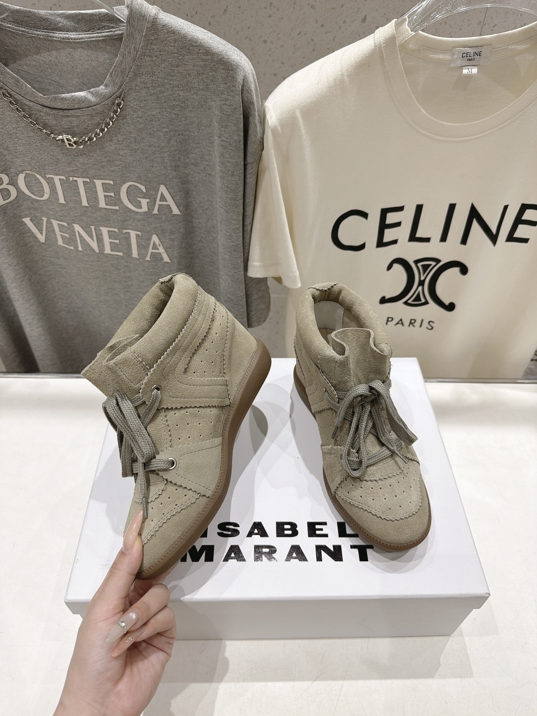 高版本出厂 Isabel Marant/伊莎贝尔2026ss春夏新款内增高拼色高帮休闲鞋小短靴 超级有高级感上脚超好 高版本出厂 Isabel Marant/伊莎贝尔2026ss春夏新款内增高拼色高帮休闲鞋小短靴 超级有高级感上脚超好