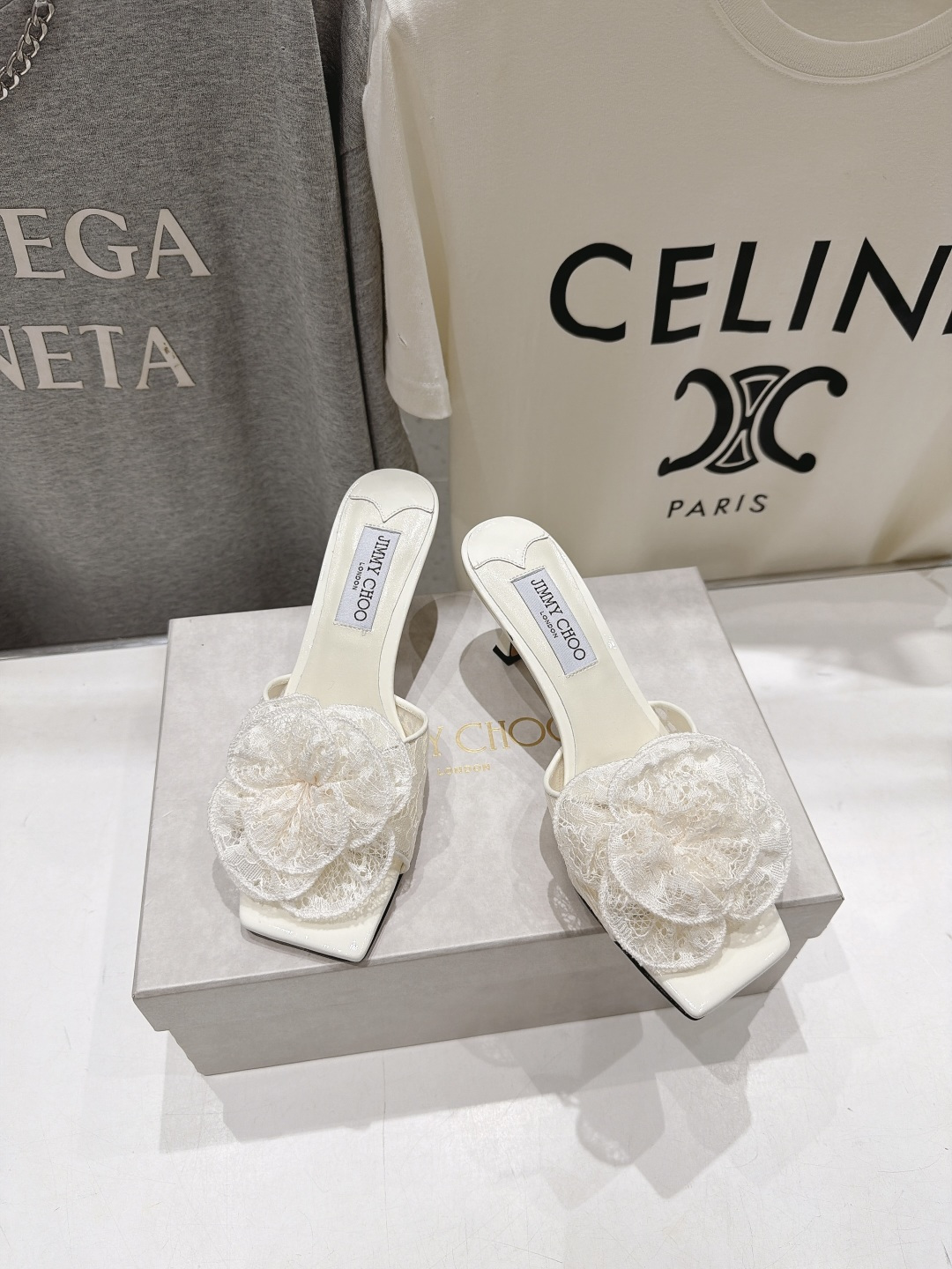 高版本出厂 JIMMY CHOO*|JC/吉米周2026ss新款简约蕾丝网纱小猫跟高跟鞋拖鞋 原版套楦,完美的线条, 高版本出厂 JIMMY CHOO*|JC/吉米周2026ss新款简约蕾丝网纱小猫跟高跟鞋拖鞋 原版套楦,完美的线条,