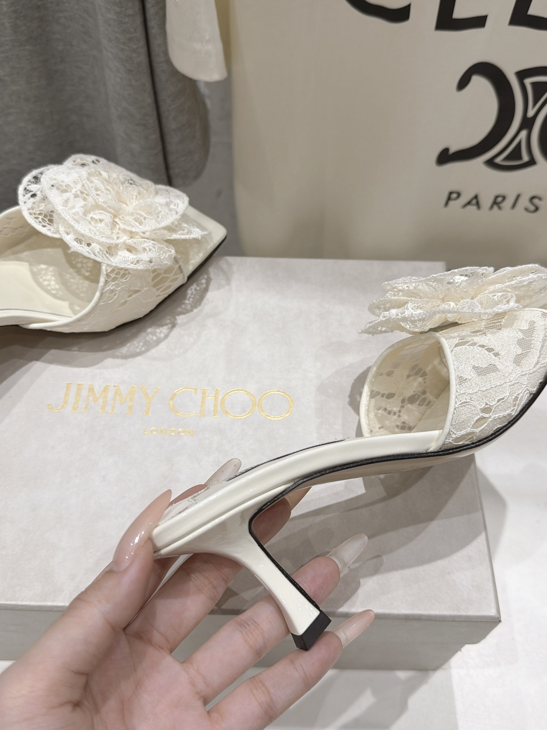 高版本出厂 JIMMY CHOO*|JC/吉米周2026ss新款简约蕾丝网纱小猫跟高跟鞋拖鞋 原版套楦,完美的线条, 高版本出厂 JIMMY CHOO*|JC/吉米周2026ss新款简约蕾丝网纱小猫跟高跟鞋拖鞋 原版套楦,完美的线条,