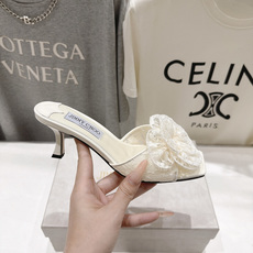 高版本出厂 JIMMY CHOO*|JC/吉米周2026ss新款简约蕾丝网纱小猫跟高跟鞋拖鞋 原版套楦,完美的线条, 高版本出厂 JIMMY CHOO*|JC/吉米周2026ss新款简约蕾丝网纱小猫跟高跟鞋拖鞋 原版套楦,完美的线条,