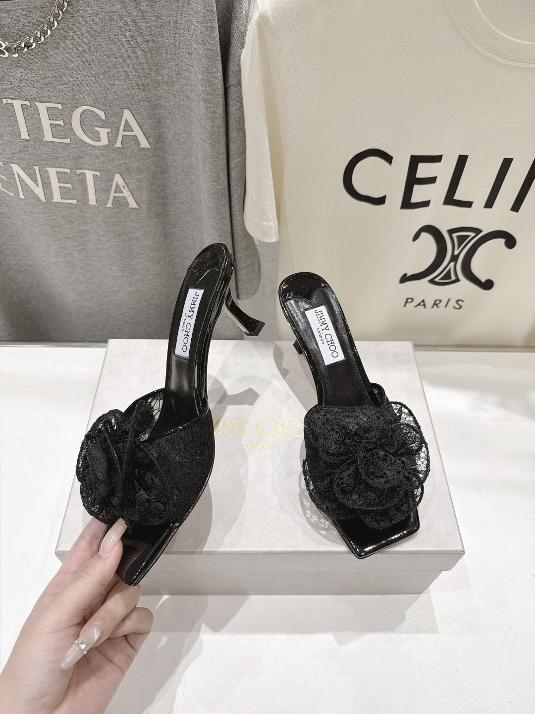高版本出厂 JIMMY CHOO*|JC/吉米周2026ss新款简约蕾丝网纱小猫跟高跟鞋拖鞋 原版套楦,完美的线条, 高版本出厂 JIMMY CHOO*|JC/吉米周2026ss新款简约蕾丝网纱小猫跟高跟鞋拖鞋 原版套楦,完美的线条,