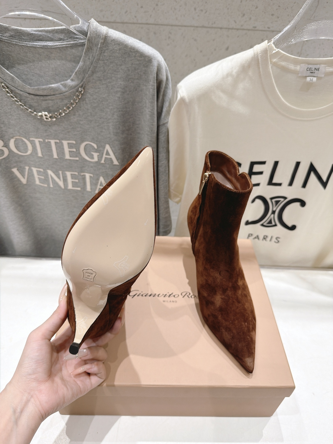 高版本出厂   Gianvito Rossi/吉安维托·罗西 F025 2026ss秋冬新款性感尖头高跟短靴 Gianv