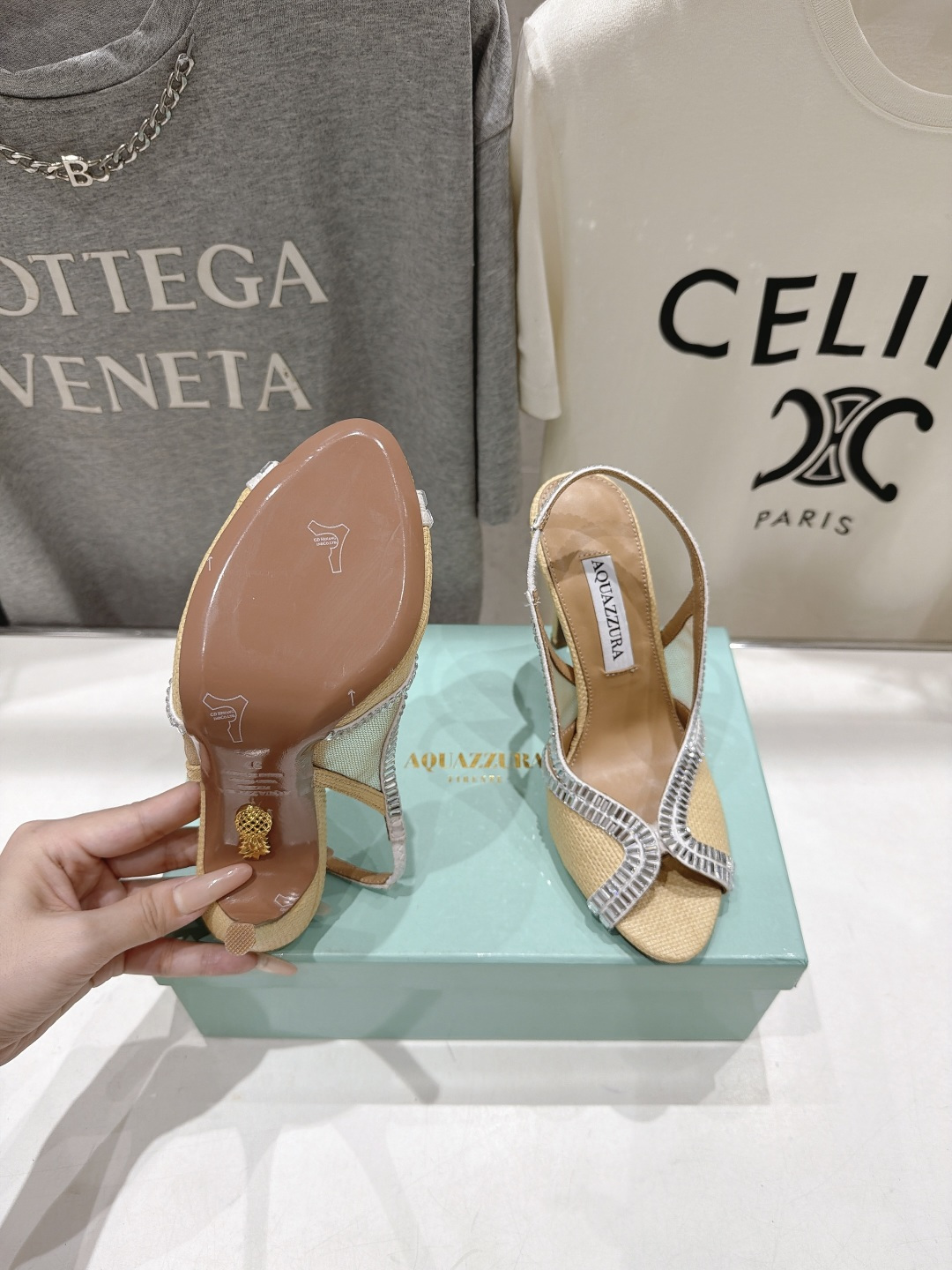 高版本出厂  「ᴀqᴜᴀᴢᴢᴜʀᴀ」AQUAZZURA/菠萝F072 2026ss夏季新款编织高跟鞋凉鞋 _______