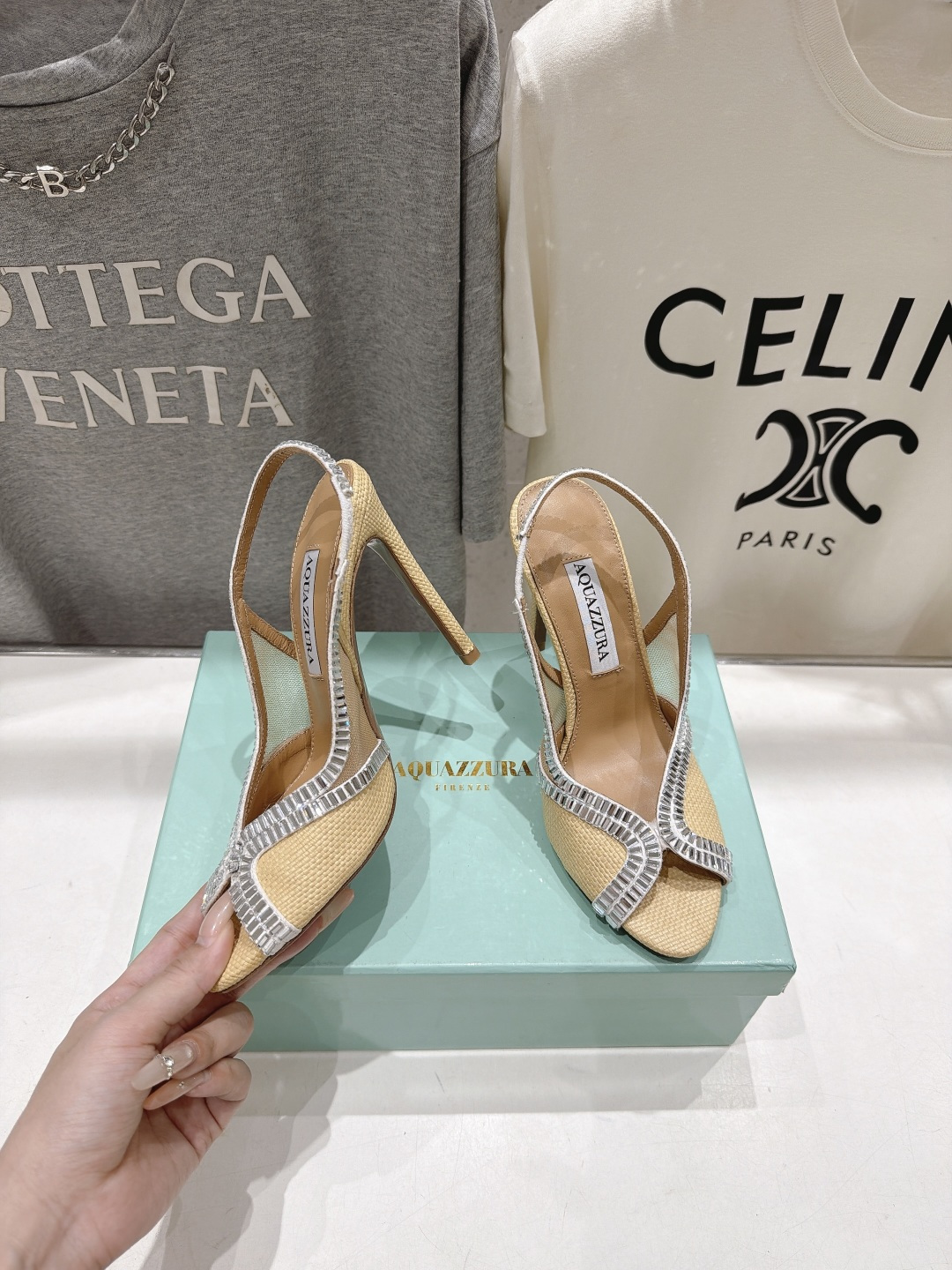 高版本出厂  「ᴀqᴜᴀᴢᴢᴜʀᴀ」AQUAZZURA/菠萝F072 2026ss夏季新款编织高跟鞋凉鞋 _______