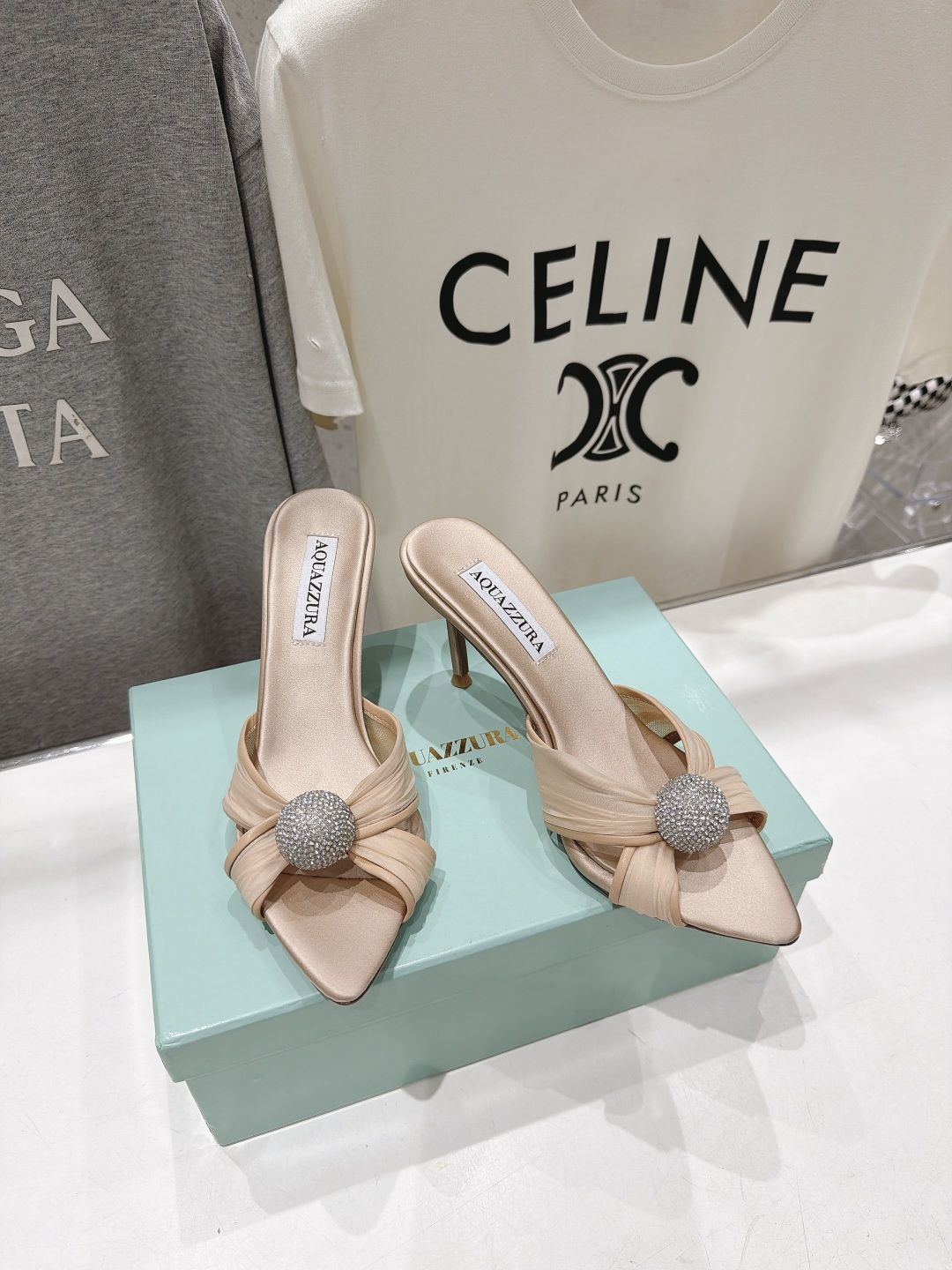 高版本出厂 「ᴀqᴜᴀᴢᴢᴜʀᴀ」AQUAZZURA/菠萝F072 2026ss夏季新款尖头高跟拖鞋 ________ 高版本出厂 「ᴀqᴜᴀᴢᴢᴜʀᴀ」AQUAZZURA/菠萝F072 2026ss夏季新款尖头高跟拖鞋 ________