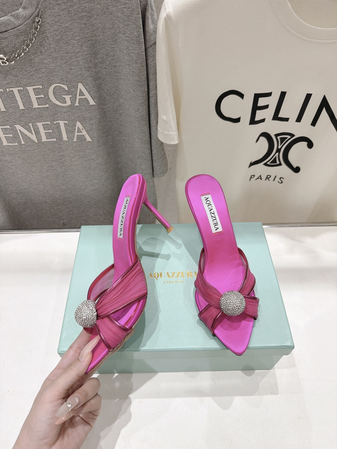 高版本出厂 「ᴀqᴜᴀᴢᴢᴜʀᴀ」AQUAZZURA/菠萝F072 2026ss夏季新款尖头高跟拖鞋 ________ 高版本出厂 「ᴀqᴜᴀᴢᴢᴜʀᴀ」AQUAZZURA/菠萝F072 2026ss夏季新款尖头高跟拖鞋 ________