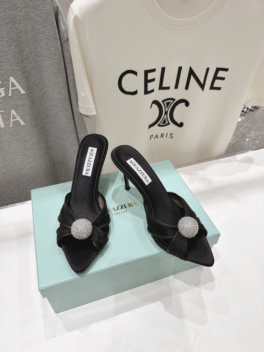 高版本出厂 「ᴀqᴜᴀᴢᴢᴜʀᴀ」AQUAZZURA/菠萝F072 2026ss夏季新款尖头高跟拖鞋 ________ 高版本出厂 「ᴀqᴜᴀᴢᴢᴜʀᴀ」AQUAZZURA/菠萝F072 2026ss夏季新款尖头高跟拖鞋 ________