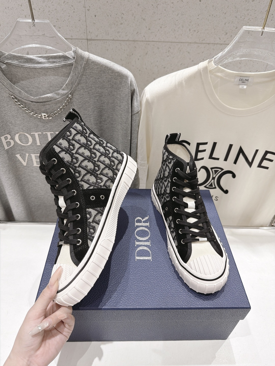 高版本出厂   Dior/迪奥F019 D家2026ss新款系带情侣款高帮帆布鞋休闲鞋 原版购入开发 做货 这款帆布面休
