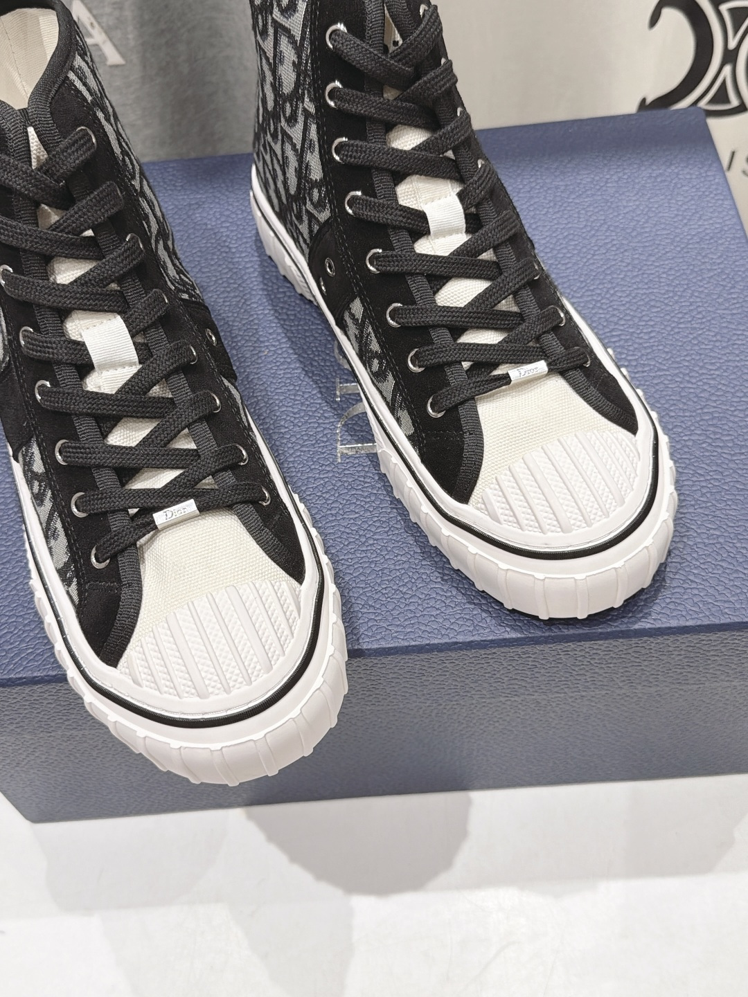 高版本出厂   Dior/迪奥F019 D家2026ss新款系带情侣款高帮帆布鞋休闲鞋 原版购入开发 做货 这款帆布面休