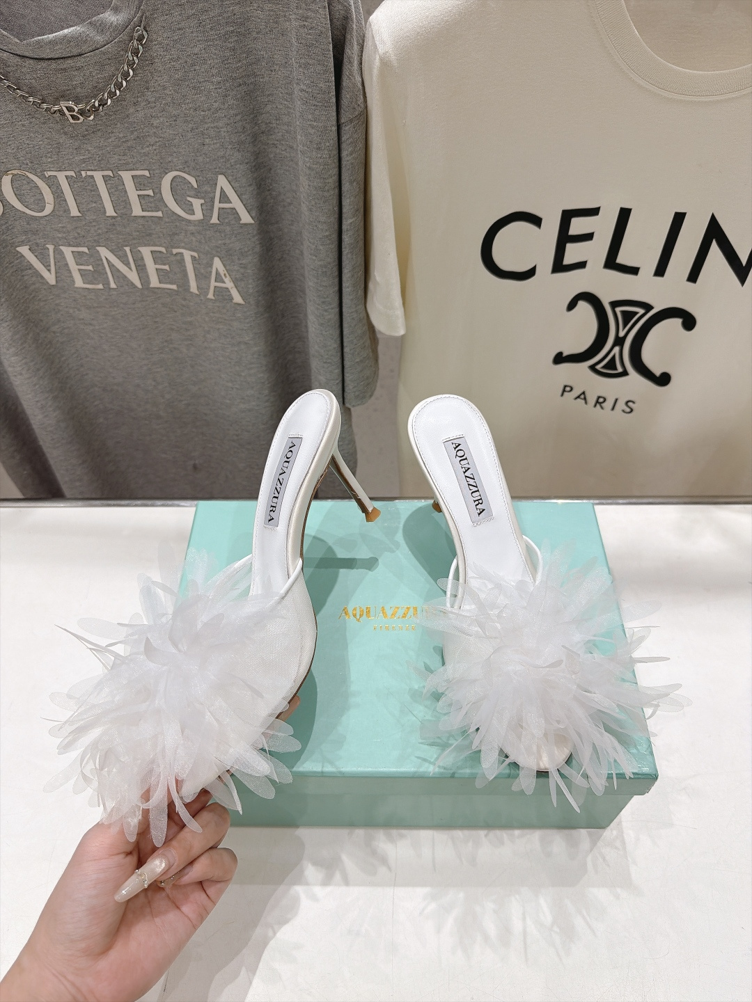 高版本出厂  「ᴀqᴜᴀᴢᴢᴜʀᴀ」AQUAZZURA/菠萝F072 2026ss夏季新款花卉高跟拖鞋 ________